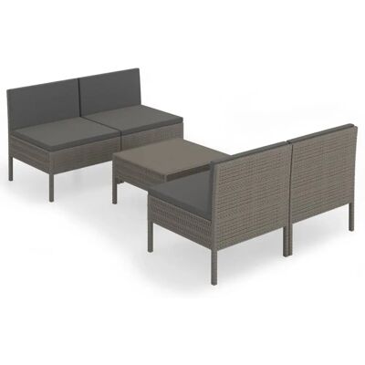 VidaXL Gartenmöbel-Set - Grau, 5-teilig VidaXL Gartenmöbel-Set - Grau, 5-teilig
