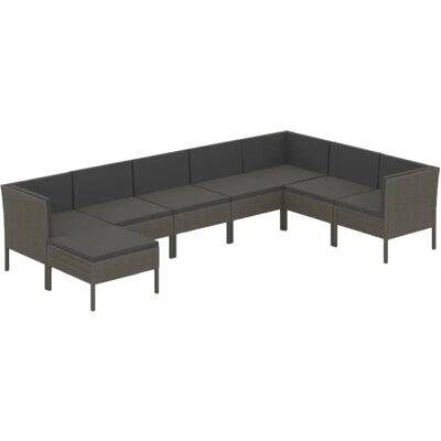 VidaXL Outdoor-Möbel-Set - Wetterfestes Resin-Geflecht, Stahl, Kissen VidaXL Outdoor-Möbel-Set - Wetterfestes Resin-Geflecht, Stahl, Kissen
