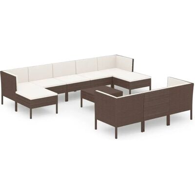 VidaXL Gartenmöbelset mit Braun Rattan - Lounge-Set VidaXL Gartenmöbelset mit Braun Rattan - Lounge-Set