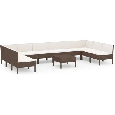 VidaXL Gartenmöbel-Set - Wetterfestes Resinrattan, Kissen, 60x60 cm Tisch VidaXL Gartenmöbel-Set - Wetterfestes Resinrattan, Kissen, 60x60 cm Tisch