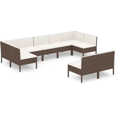 VidaXL Gartenmöbel-Set - Wetterfester Rattan - 9 Stück VidaXL Gartenmöbel-Set - Wetterfester Rattan - 9 Stück