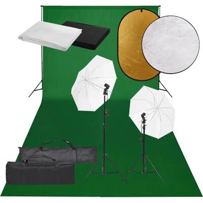 vidaXL Fotostudio-Kit mit Lichtern, Hintergrund & Reflektor vidaXL Fotostudio-Kit mit Lichtern, Hintergrund & Reflektor