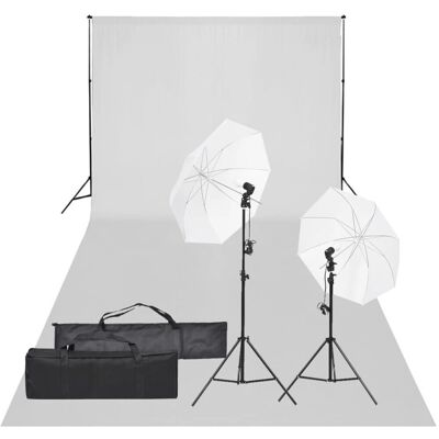 vidaXL Kit Studio Photo - Fond Réglable et Éclairage vidaXL Kit Studio Photo - Fond Réglable et Éclairage