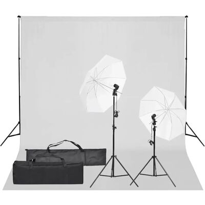 vidaXL Fotostudio Set - 5500K Verlichting & Achtergrond vidaXL Fotostudio Set - 5500K Verlichting & Achtergrond