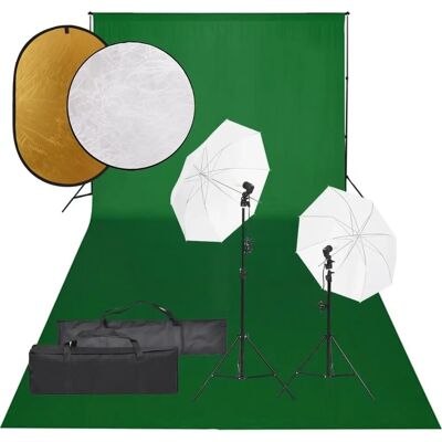 vidaXL Kamera-Studioset - Verstellbare Lichter, Hintergrund, Reflektor vidaXL Kamera-Studioset - Verstellbare Lichter, Hintergrund, Reflektor
