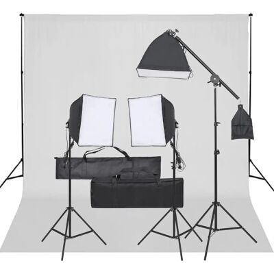 vidaXL Fotostudio Kit met Verlichting en Achtergrond vidaXL Fotostudio Kit met Verlichting en Achtergrond