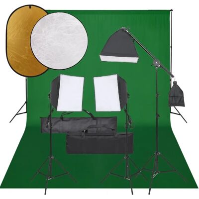 vidaXL Fotostudiekit med Lys, Baggrund og Reflektor vidaXL Fotostudiekit med Lys, Baggrund og Reflektor