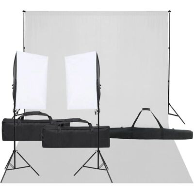 vidaXL Fotostudio Kit met Verlichting & Achtergrond - Professionele Verlichting vidaXL Fotostudio Kit met Verlichting & Achtergrond - Professionele Verlichting