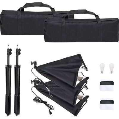 vidaXL Fotostudio Kit met Verlichting & Achtergrond vidaXL Fotostudio Kit met Verlichting & Achtergrond