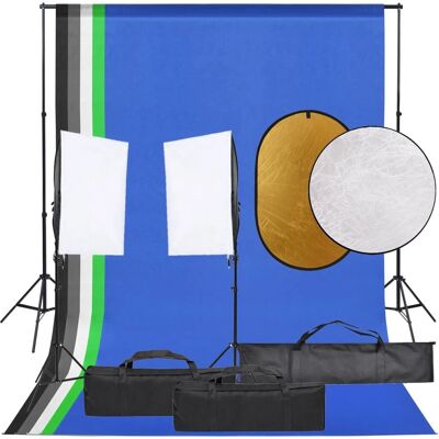 vidaXL Fotostudio-Kit mit Licht, Hintergrund & Reflektor vidaXL Fotostudio-Kit mit Licht, Hintergrund & Reflektor