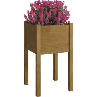 vidaXL Honigbraune Kieferngartenübertopf 40x40x70 cm - Gartenübertopf vidaXL Honigbraune Kieferngartenübertopf 40x40x70 cm - Gartenübertopf