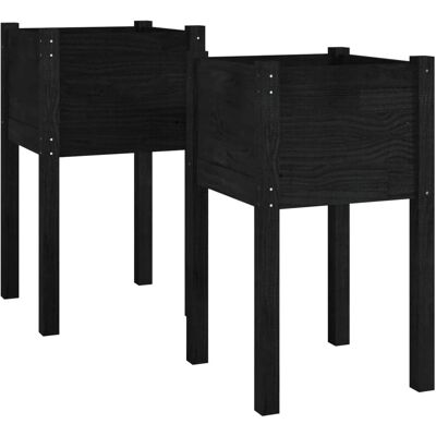 vidaXL 1/2x Massiv Kiefernholzgarten Pflanzgefäß vidaXL 1/2x Massiv Kiefernholzgarten Pflanzgefäß