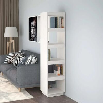 Bibliothèque en pin massif blanc vidaXL - Diviseur d'espace - Rangement - Solution de stockage - Publicité Bibliothèque en pin massif blanc vidaXL - Diviseur d'espace - Rangement - Solution de stockage - Publicité