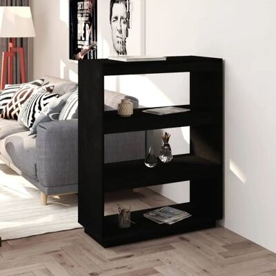 vidaXL Nova - Raumteiler Bücherregal Schwarz 80x35x103 cm aus Massivkiefernholz vidaXL Nova - Raumteiler Bücherregal Schwarz 80x35x103 cm aus Massivkiefernholz