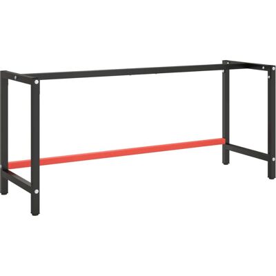 vidaXL Work Bench Frame Matte Black and Matte Red - Work Bench Frame vidaXL Work Bench Frame Matte Black and Matte Red - Work Bench Frame