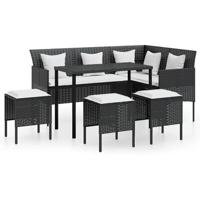 vidaXL Gartenmöbel-Set - Wetterfestes Rattan, Stahlrahmen, Kissen vidaXL Gartenmöbel-Set - Wetterfestes Rattan, Stahlrahmen, Kissen