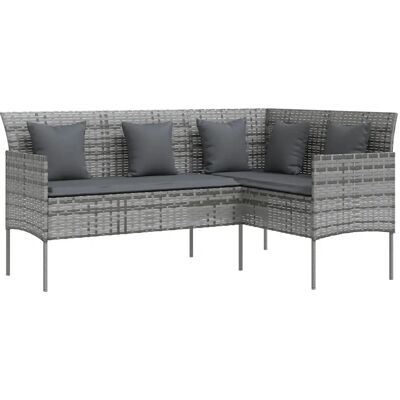 VidaXL 318585 Terrassensofa - L-förmig, grau, langlebig, Gartenmöbel VidaXL 318585 Terrassensofa - L-förmig, grau, langlebig, Gartenmöbel