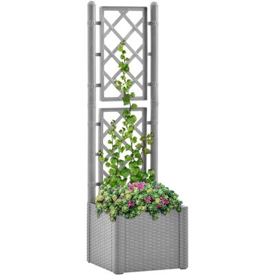 Jardinera elevada con enrejado y sistema de riego automático - vidaXL Jardinera elevada con enrejado y sistema de riego automático - vidaXL