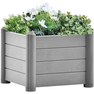 vidaXL Tuin verhoogd bed van PP Grijs Steen 43x43x35 cm - Tuin verhoogd bed vidaXL Tuin verhoogd bed van PP Grijs Steen 43x43x35 cm - Tuin verhoogd bed