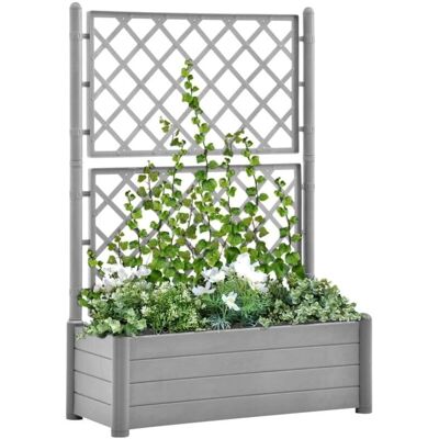 vidaXL Gartentopf mit Rankgitter - 100x43x142 cm - Gartentyp vidaXL Gartentopf mit Rankgitter - 100x43x142 cm - Gartentyp