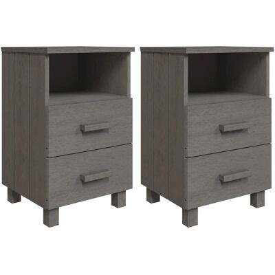 VidaXL Table de Nuit - Bois de Pin Massif, Gris Clair - Table de Nuit - Publicité VidaXL Table de Nuit - Bois de Pin Massif, Gris Clair - Table de Nuit - Publicité