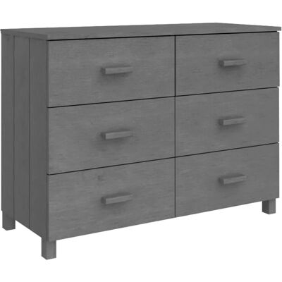 vidaXL 113x40x80 cm Dunkelgrau Massiv Kiefer Sideboard - Sideboard vidaXL 113x40x80 cm Dunkelgrau Massiv Kiefer Sideboard - Sideboard
