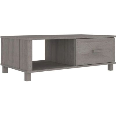 vidaXL Hamar Hellgrauer Massivholz-Kaffeetisch - Couchtisch vidaXL Hamar Hellgrauer Massivholz-Kaffeetisch - Couchtisch