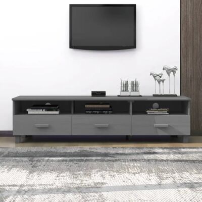 vidaXL Hamar 158x40x40 cm Dunkelgrau Massives Kiefernholz TV-Schränk - Fernsehtyp vidaXL Hamar 158x40x40 cm Dunkelgrau Massives Kiefernholz TV-Schränk - Fernsehtyp