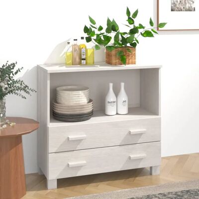 vidaXL Weißes Massivholz Kiefer Sideboard - Sideboard vidaXL Weißes Massivholz Kiefer Sideboard - Sideboard