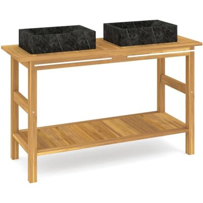vidaXL Teak badeværelsesmøbel med marmorsvask - Badeværelsesmøbel vidaXL Teak badeværelsesmøbel med marmorsvask - Badeværelsesmøbel