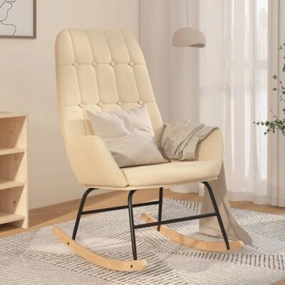 vidaXL Schaukelstuhl - Creme Stoff - Schaukelstuhl vidaXL Schaukelstuhl - Creme Stoff - Schaukelstuhl