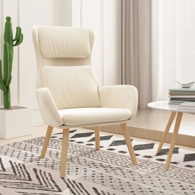 Vidaxl Weiße Creme Samt Relaxsessel - Entspannungsmöbel Vidaxl Weiße Creme Samt Relaxsessel - Entspannungsmöbel