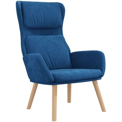 VidaXL Akzentstuhl - Blau Samt - Relaxsessel - 70x77x98 cm VidaXL Akzentstuhl - Blau Samt - Relaxsessel - 70x77x98 cm