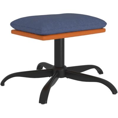 vidaXL Fodskammel Blå 60x60x36 cm stof og kunstlæder - Fodskammel vidaXL Fodskammel Blå 60x60x36 cm stof og kunstlæder - Fodskammel