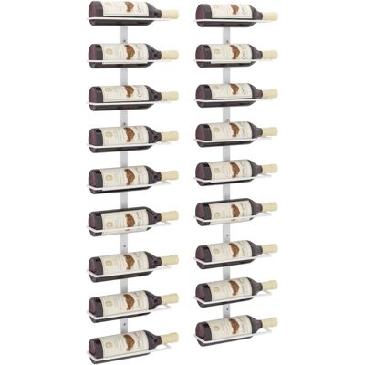 vidaXL Wandmontierter Weinständer 2x für 9 Flaschen Weiß Eisen vidaXL Wandmontierter Weinständer 2x für 9 Flaschen Weiß Eisen