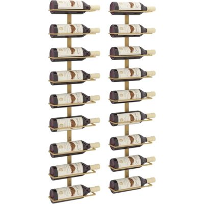 vidaXL Wandmontierter Weinregal für 9 Flaschen Gold Eisen - Weinspeicher vidaXL Wandmontierter Weinregal für 9 Flaschen Gold Eisen - Weinspeicher