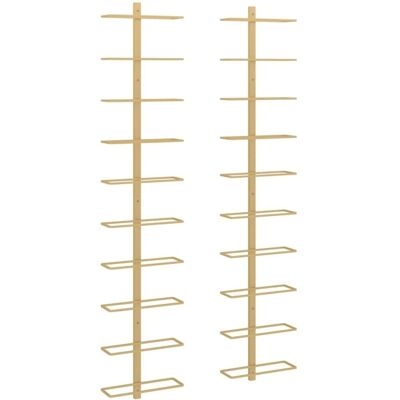 vidaXL Wandmontage wijnrek voor 10 flessen - Metaal - 2 stuks vidaXL Wandmontage wijnrek voor 10 flessen - Metaal - 2 stuks
