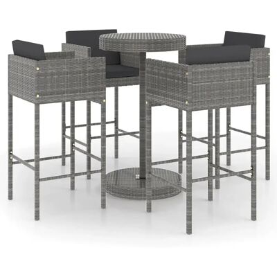 Maisonchic Gartenbar-Set 5-tlg. Kissen grau Maisonchic Gartenbar-Set 5-tlg. Kissen grau
