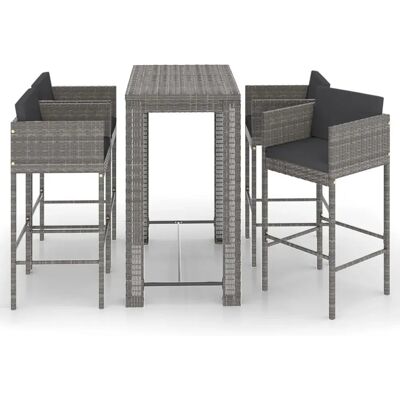 VidaXL Gartenmöbel-Set - Bar, 5 Teile, Grau VidaXL Gartenmöbel-Set - Bar, 5 Teile, Grau