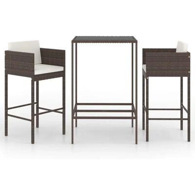 VidaXL Gartenmöbel-Set - Rattan Tisch & 2 Stühle VidaXL Gartenmöbel-Set - Rattan Tisch & 2 Stühle