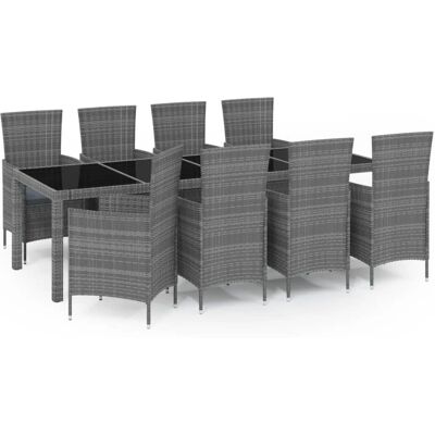 vidaXL Gartentisch-Set 9 Teile Grau vidaXL Gartentisch-Set 9 Teile Grau