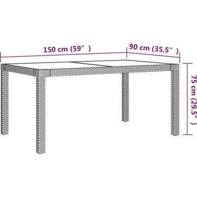 vidaXL - 7-Piece - Beige - PE Rattan - Garden dining set vidaXL - 7-Piece - Beige - PE Rattan - Garden dining set