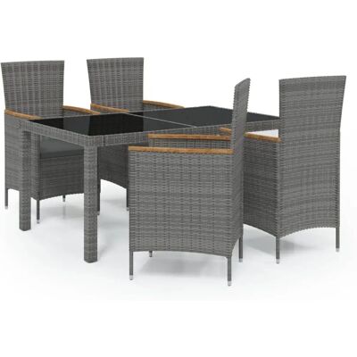 MaisonChic Garten Esstisch 5-teilig Grau - Gartentisch MaisonChic Garten Esstisch 5-teilig Grau - Gartentisch