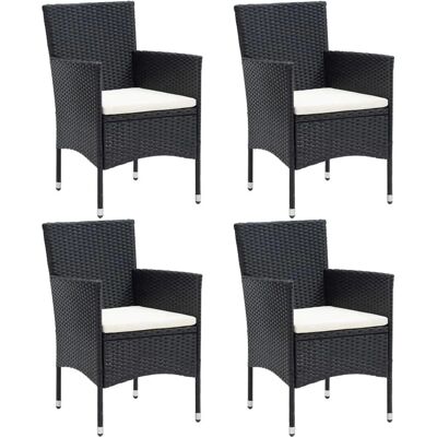 Maisonchic Gartentisch-Set - 5-tlg. Schwarz Rattan Maisonchic Gartentisch-Set - 5-tlg. Schwarz Rattan