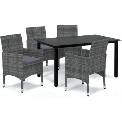 vidaXL Gartenmöbel-Set - 5 Teile mit Kissen - Grau vidaXL Gartenmöbel-Set - 5 Teile mit Kissen - Grau
