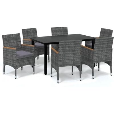 Maisonchic - Gartenset 7 Teile mit Kissen - Grau Maisonchic - Gartenset 7 Teile mit Kissen - Grau