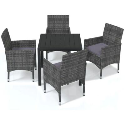 Maisonchic Gartenmöbel-Set - Grau - 5 Stück mit Kissen Maisonchic Gartenmöbel-Set - Grau - 5 Stück mit Kissen