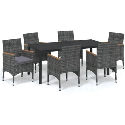 vidaXL Gartenset mit Kissen - Grau vidaXL Gartenset mit Kissen - Grau