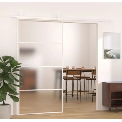 vidaXL Weiße ESG-Glas Schiebetür - Schiebetür vidaXL Weiße ESG-Glas Schiebetür - Schiebetür