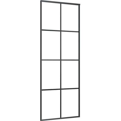 vidaXL Sorte skydedør 76x205 cm - Glas & Aluminium vidaXL Sorte skydedør 76x205 cm - Glas & Aluminium